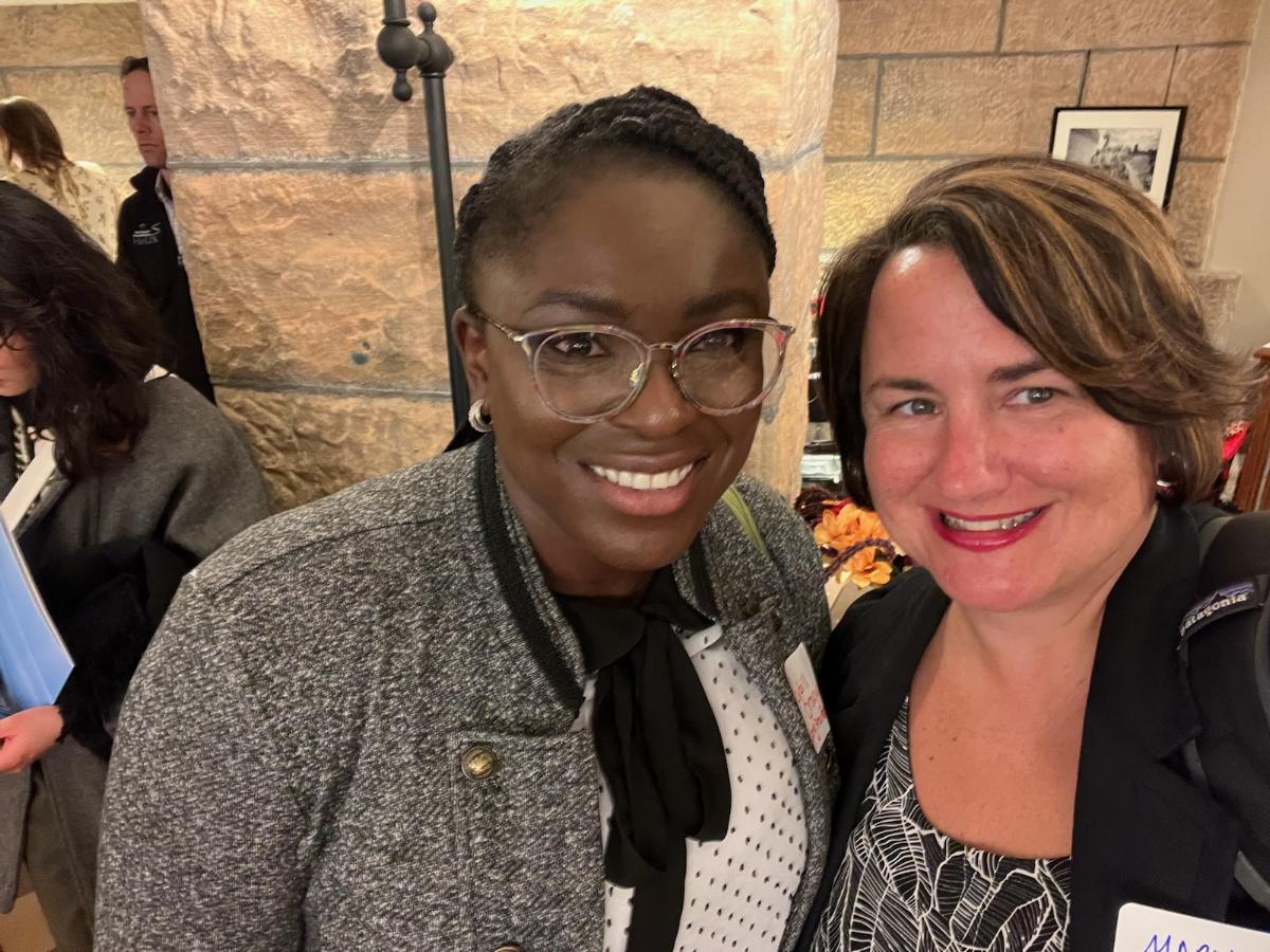 A photo of Cybill Oragwu, MD, and Maria Huntley, CAE, MAM