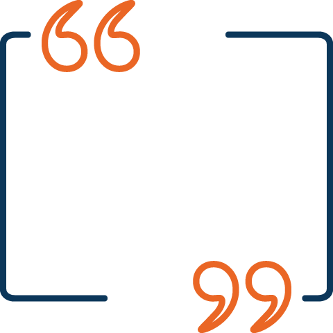 line graphic depicting an open quotation box